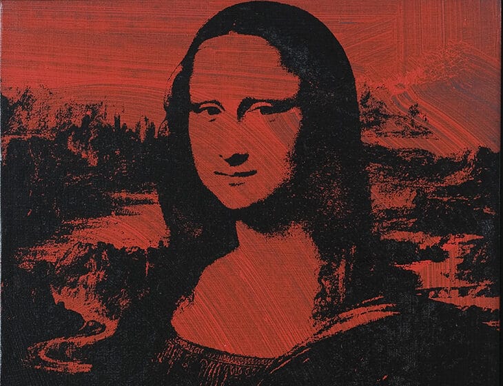 Detail of Andy Warhol's Mona Lisa Triptych