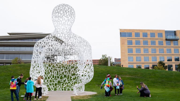 Nomade by Jaume Plensa at the Pappajohn Sculpture Park