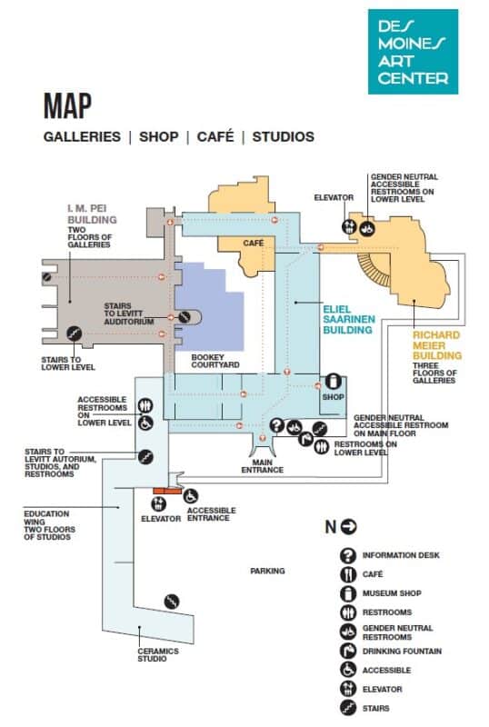 Visitor Map of the Des Moines Art Center