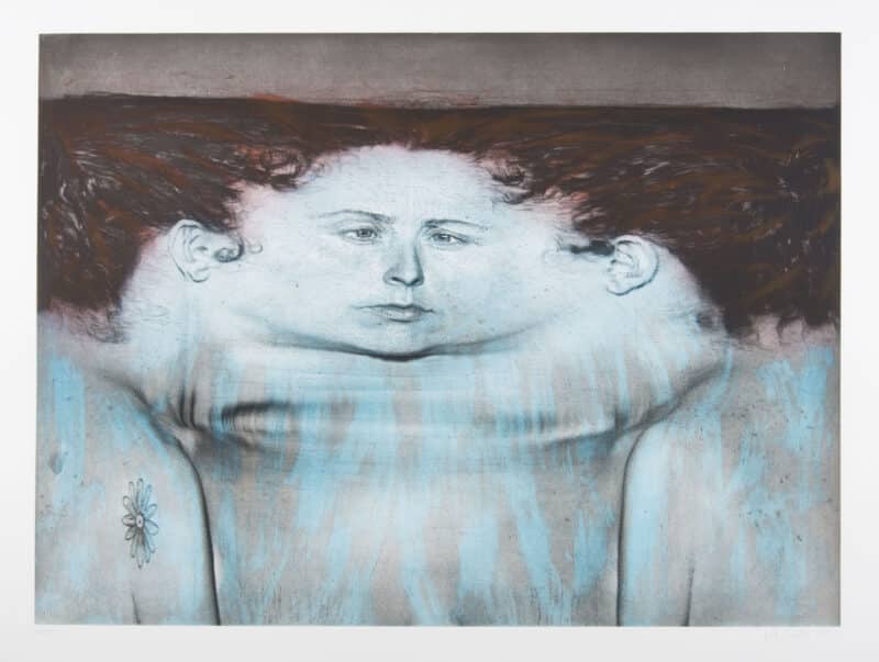 Kiki Smith, American, born 1954 My Blue Lake, 1995 Photogravure and lithograph on paper Des Moines Art Center's Louise Noun Collection of Art by Women, 1995.64