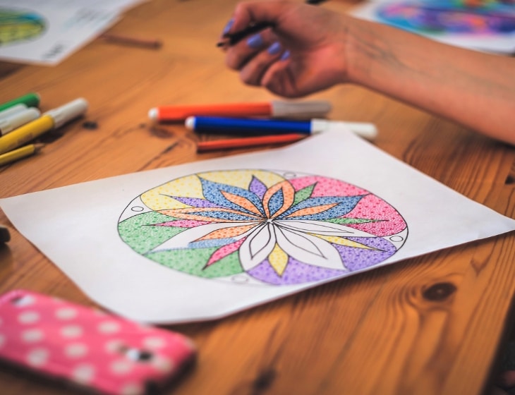 Coloring page of a Mandala design