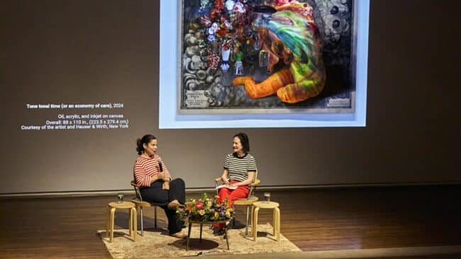 conversation between artist Firelei Báez and John and Mary Pappajohn Director and CEO Kelly Baum in celebration of Báez’s solo, self-titled exhibition opening at the Art Center.