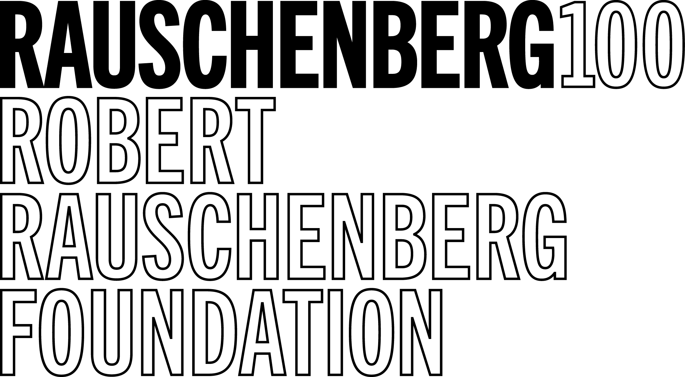 Robert Rauchenberg Centennial Foundation Logo - black and white