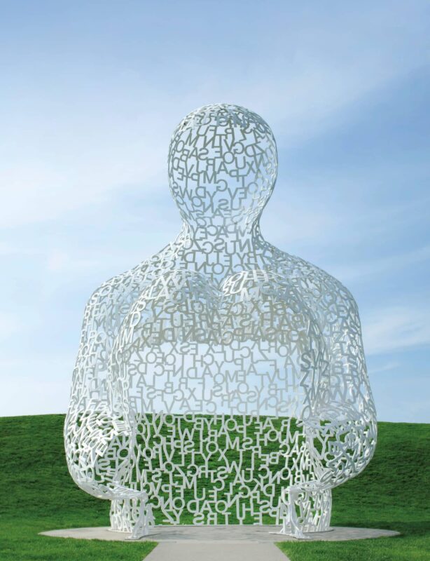 Jaume Plensa (Spanish, born 1955) Nomade, 2007 Painted stainless steel Des Moines Art Center Permanent Collections; Gift of John and Mary Pappajohn, 2015.3