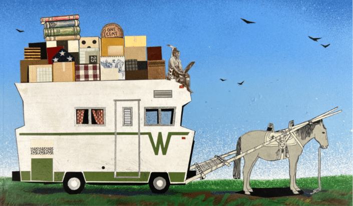Henry Payer (Ho Chunk, born 1986) Wandering Winnebago No. 5 Mixed media Courtesy of the artist