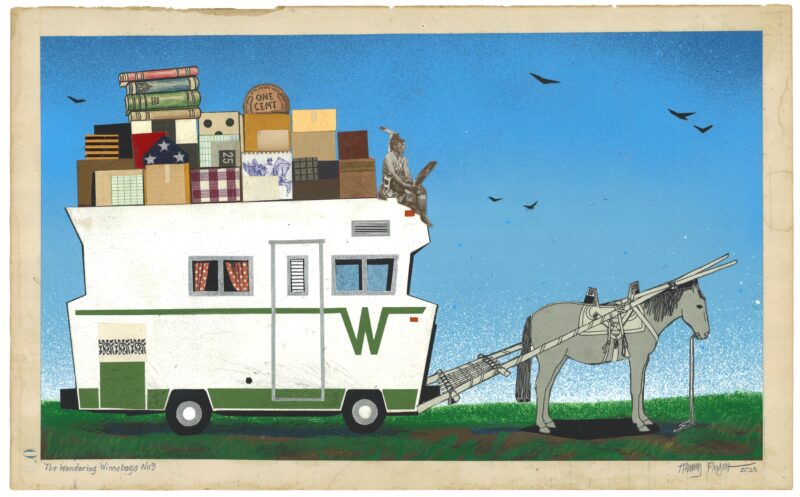 Henry Payer (Ho Chunk, born 1986) Wandering Winnebago No. 5 (detail) Mixed media Courtesy of the artist