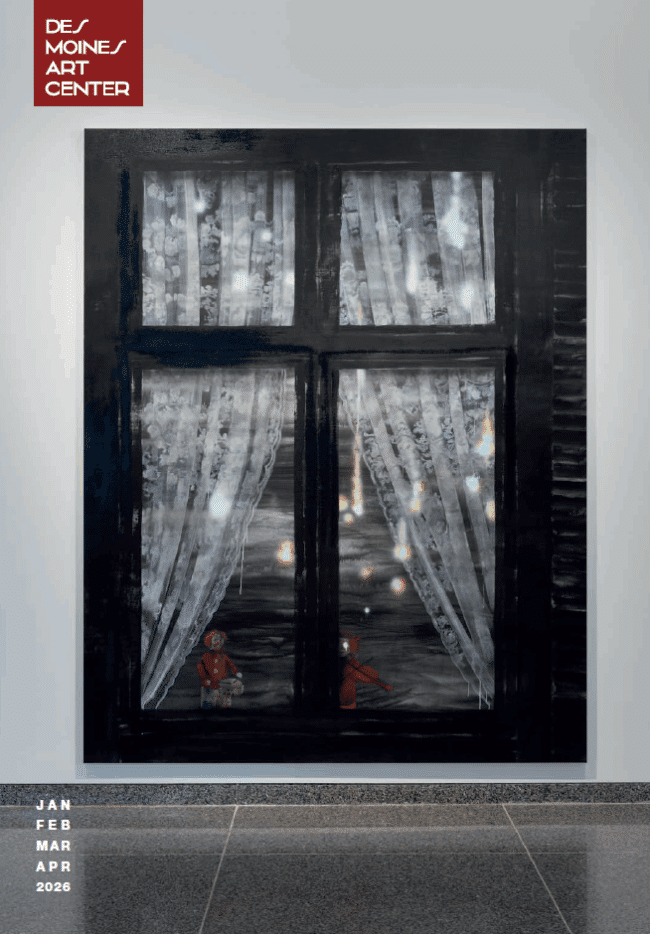 Mohammed Sami (Iraqi, active London, born 1984) War at Home, 2024 Mixed media on linen Des Moines Art Center Permanent Collections; purchased with funds from the Kyle and Sharon Krause Family Art Acquisition Fund, 2025.40