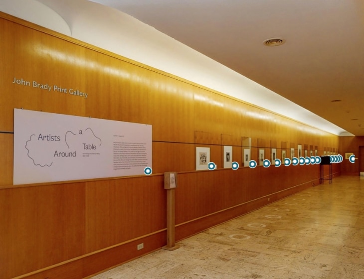 Virtual tour of the exhibition "Artists Around a Table" in the John Brady Print Gallery